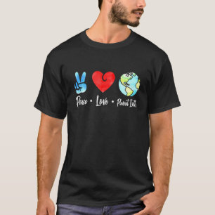 Camiseta Paz Amor Y Planeta Tierra Acuarela Arte Tierra D