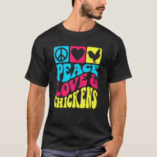 Camiseta Paz Amor Y Pollos Para Granjeros Que Crían Pollo P