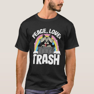 Camiseta Paz, amor y rabia Arcoiris Funny Raccoon Pullover