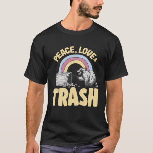 Camiseta Paz, amor y rabia Arcoiris Funny Raccoon Pullover