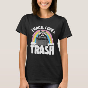 Camiseta Paz, amor y rabia Arcoiris Funny Raccoon Pullover
