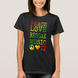 Camiseta Paz, amor y reggae la música de los camisas reggae