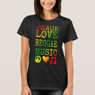 Camiseta Paz, amor y reggae la música de los camisas reggae