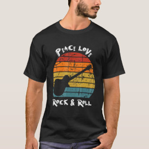 Camiseta Paz Amor y Rock y Rollo Hippie Paz Retro 70 Vi