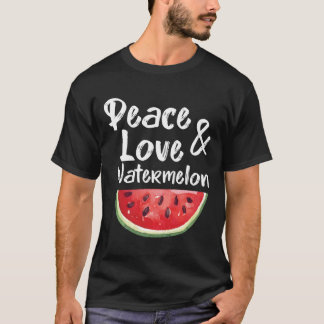 Camiseta Paz Amor Y sandía Verano Tropical Funny Vi