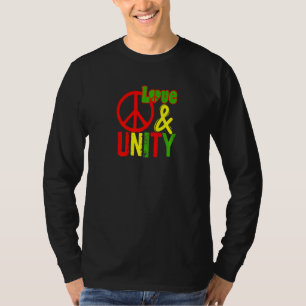 Camiseta Paz Amor y Unidad Jamaica Música Reggae Rasta Re