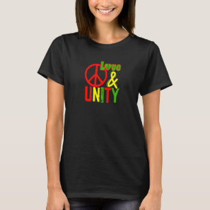 Camiseta Paz Amor y Unidad Jamaica Música Reggae Rasta Re