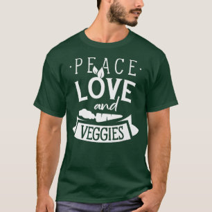Camiseta Paz Amor Y Verduras Vegetales Vegetarianas Planta