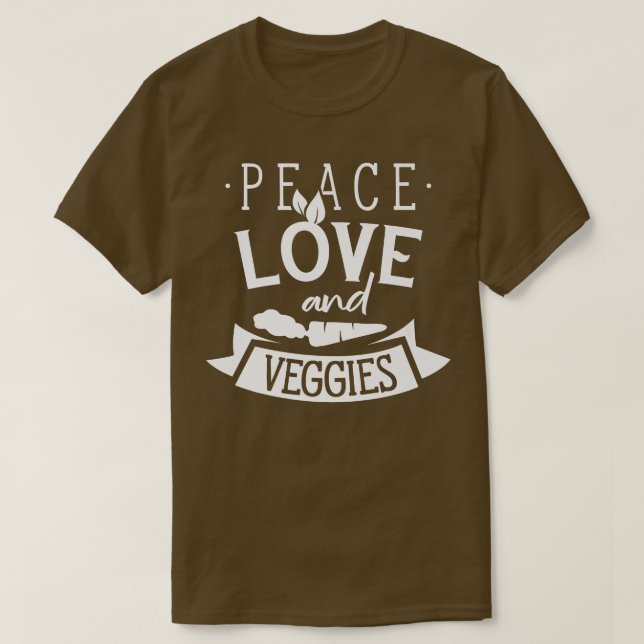 Camiseta Paz Amor Y Verduras Vegetales Vegetarianas Planta (Diseño del anverso)