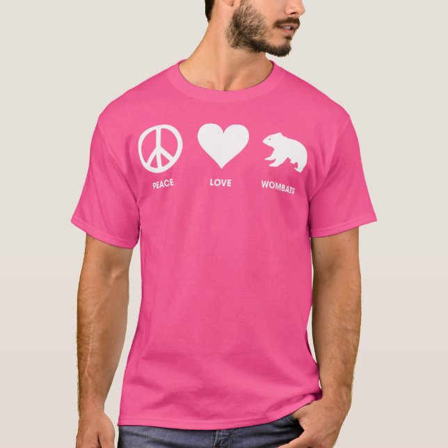 Camiseta Paz Amor Y Wombats Para Los Amantes De Wombat (Anverso)