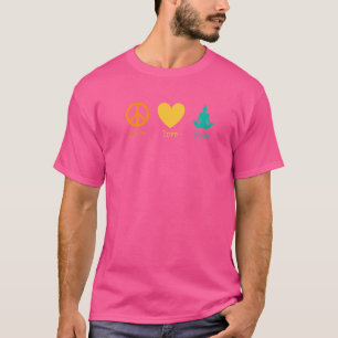 Camiseta Paz Amor Y Yoga Meditación Relajación Namaste