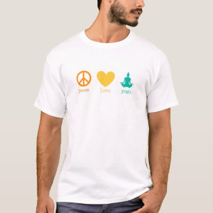 Camiseta Paz Amor Y Yoga Meditación Relajación Namaste
