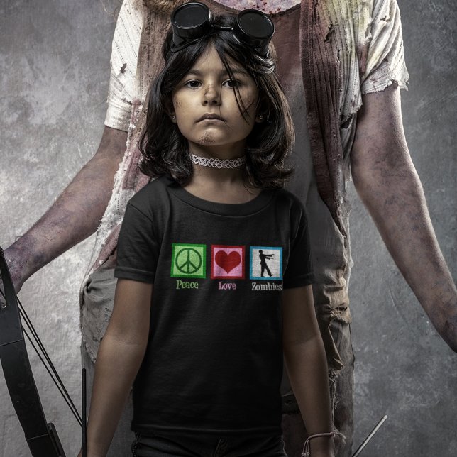 Camiseta Paz Amor Zombies Niños (Subido por el creador)