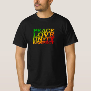 Camiseta Paz angustiada Amor Unidad Respeto Rasta Reggae