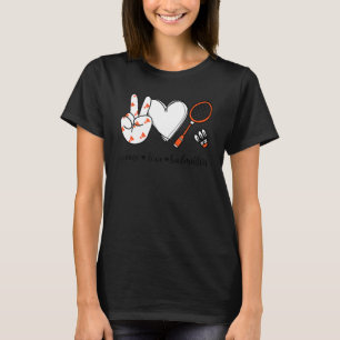Camiseta Paz Badminton Golfing Peace Hand Rótulo Badminton