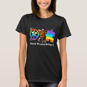 Camiseta Paz Corazón Amor Y Pop It Puzzle Sensory Toy