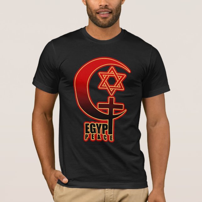 CAMISETA PAZ CRISTIANA MUSULMÁN DE EGIPTO DEL JUDÍO (Anverso)