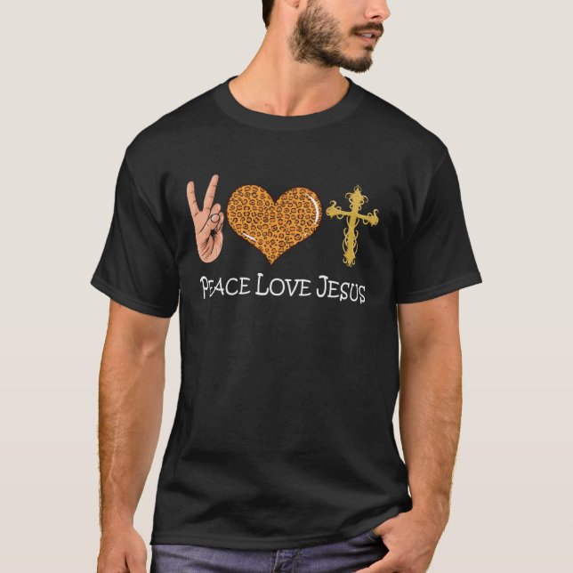 Camiseta Paz Cuidada Amor Jesús Paz Amor Jesús Cristiano (Anverso)