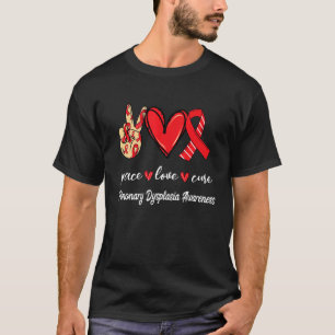Camiseta Paz Cura de Amor Displasia Pulmonar Red & White Aw