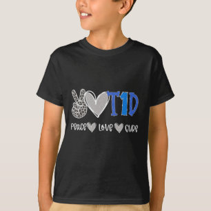 Camiseta Paz Cura de Amor Tipo 1 Conciencia de la diabetes