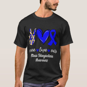Camiseta Paz Cure Ataxia Telangiectasia Cinta Azul