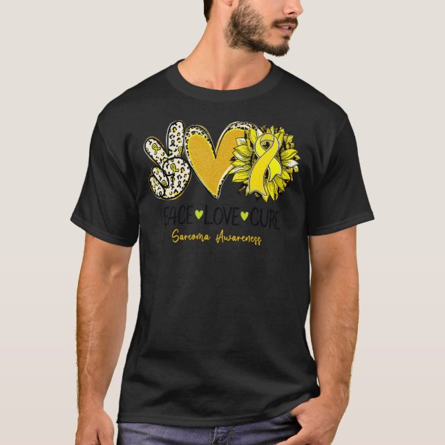 Camiseta Paz Cure Cure Sunflower Leopardo Sarcoma Awarenes (Anverso)