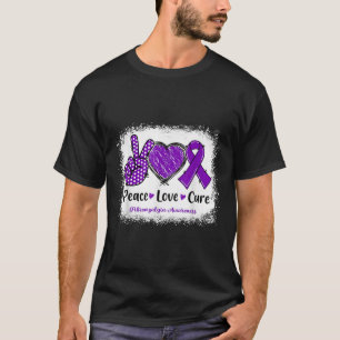 Camiseta Paz Cure Fibromialgia Conciencia Cinta púrpura