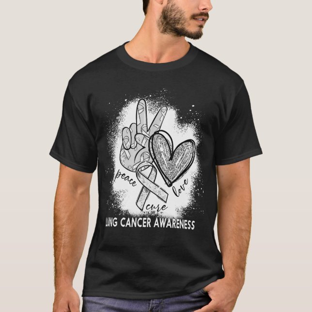 Camiseta Paz Cure Love Lung Cancer Awareness (Anverso)