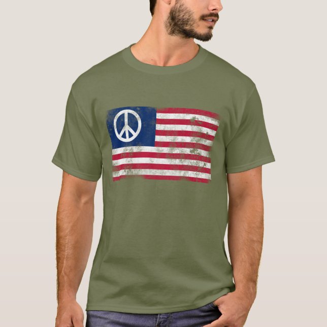 Camiseta Paz de Bandera Americana (Anverso)