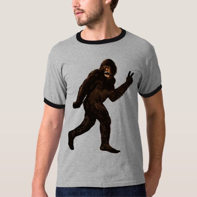 Camiseta Paz de Bigfoot Sasquatch (Anverso)