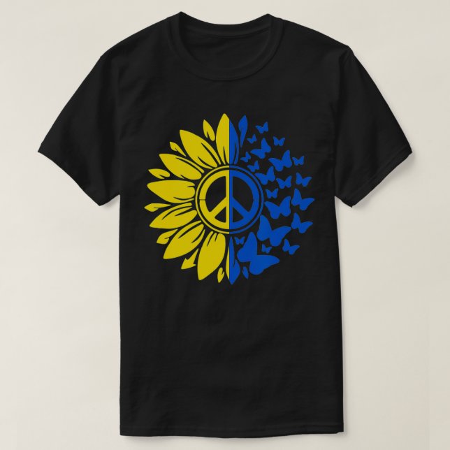 Camiseta Paz de girasol Ucrania Bandera ucraniana Ucrania F (Diseño del anverso)