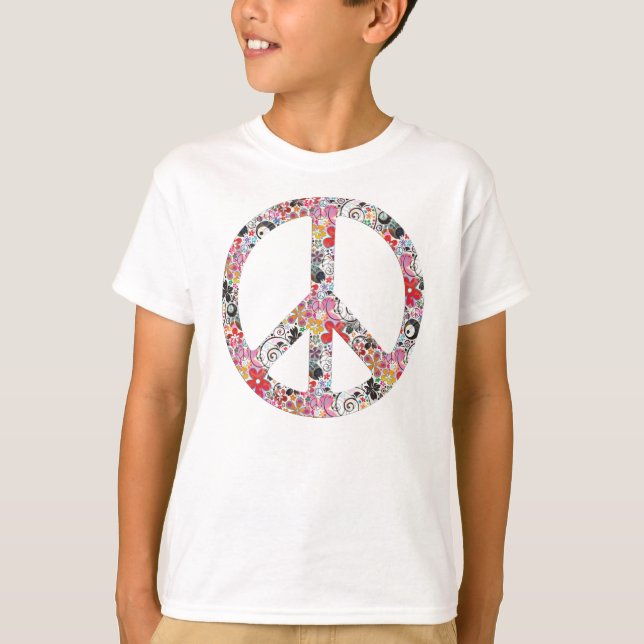 Camiseta Paz de poder de las flores (Anverso)
