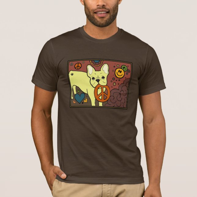 Camiseta Paz del bulldog francés (Anverso)
