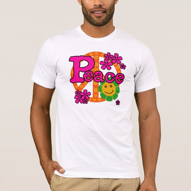 Camiseta paz del estilo 60s (Anverso)