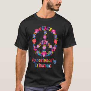 Camiseta Paz diciendo con flores símbolo de paz para M