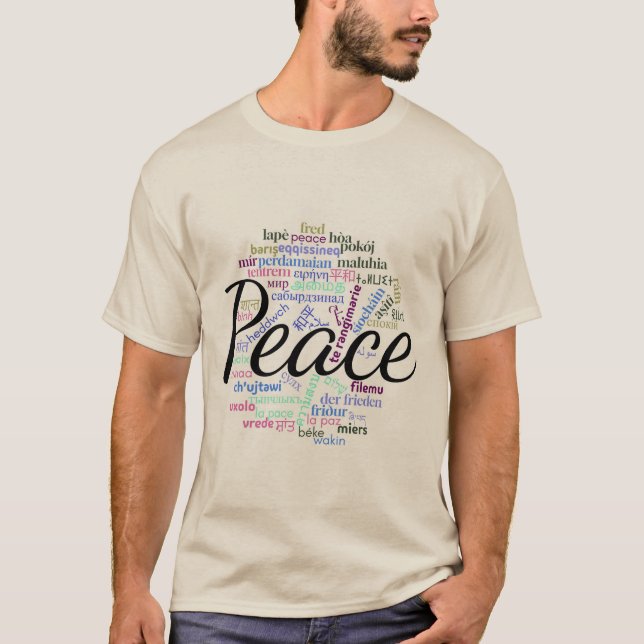 Camiseta "Paz" en 50 idiomas (Anverso)