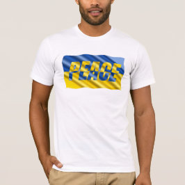 Camiseta Paz en guerra Bandera de Ucrania inspirada en azul