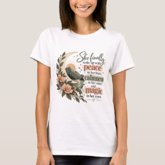 Camiseta Paz En Su Corazón Magia En Sus Ojos Boho Floral