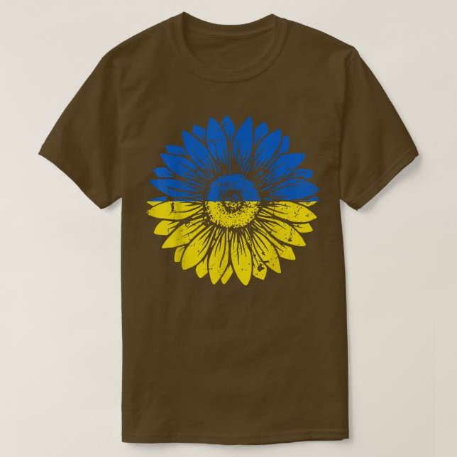 Camiseta Paz En Ucrania, El Girasol Está Molesto Verde Y Tú (Diseño del anverso)