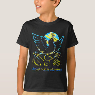 Camiseta Paz En Ucrania Paloma. Apoya a Ucrania. Apoyo