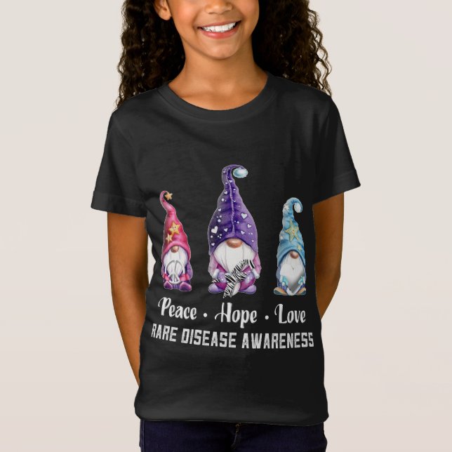 Camiseta Paz Esperanza Amor Gnomes Raras Conciencia de la E (Anverso)