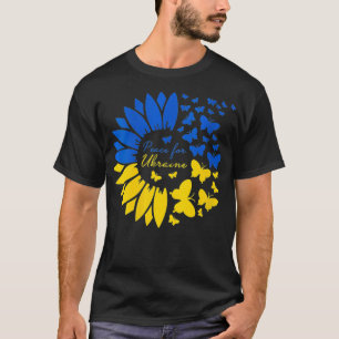 Camiseta Paz femenina en Ucrania girasol T para bandera fem