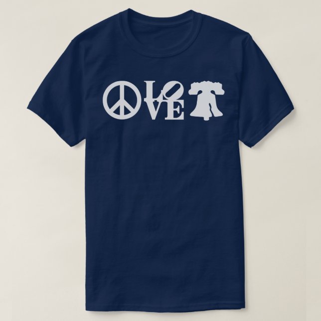 Camiseta Paz Filadelfia Amor Libertad Bell Philly Fan F (Diseño del anverso)