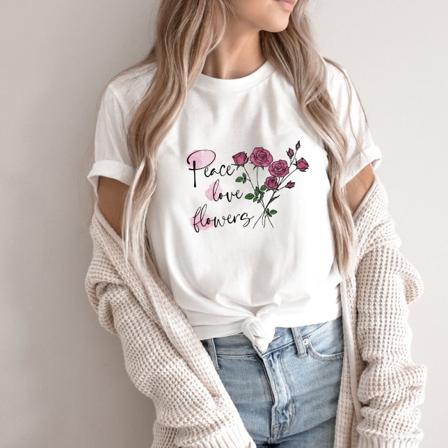 Camiseta Paz Flores de amor (Subido por el creador)
