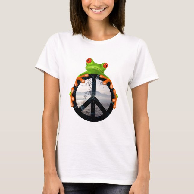 Camiseta paz frog1 (Anverso)