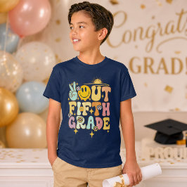 Camiseta Paz Fuera Quinta Clase de 2026 Niños Coloridos Gra