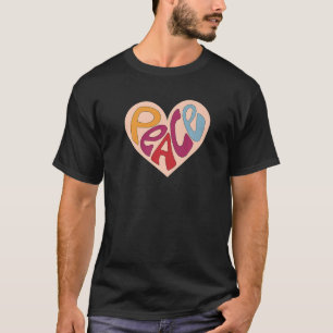 Camiseta Paz Groovy Heart Freedom 60's 70s Colores hippie R