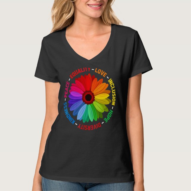 Camiseta Paz Igualdad Amor Inclusión Esperanza Diversidad (Anverso)