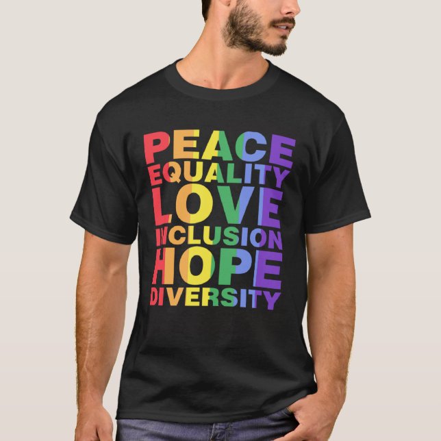 Camiseta Paz Igualdad Inclusión Amor Esperanza Diversidad G (Anverso)