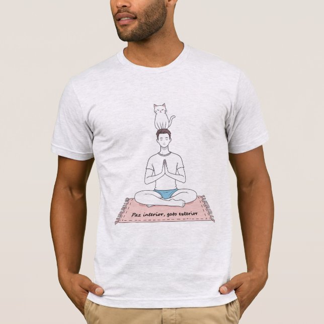 Camiseta Paz Interior, Gato Exterior (Anverso)